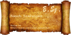 Basch Szalviusz névjegykártya